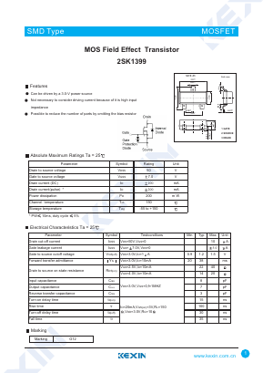 2SK1399 Datasheet PDF KEXIN Industrial