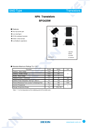 BFG425W Datasheet PDF KEXIN Industrial