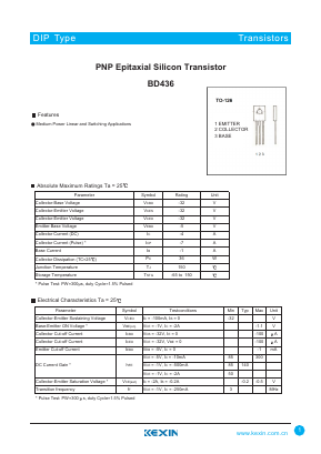 BD436 Datasheet PDF KEXIN Industrial