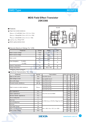 2SK3366 Datasheet PDF KEXIN Industrial