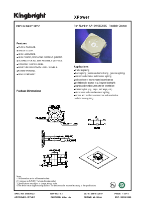 AA1010SE28ZC Datasheet PDF Kingbright