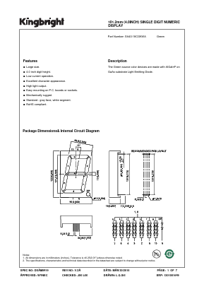 SA40-18CGKWA Datasheet PDF Kingbright