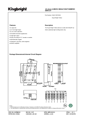 SA40-18SYKWA Datasheet PDF Kingbright