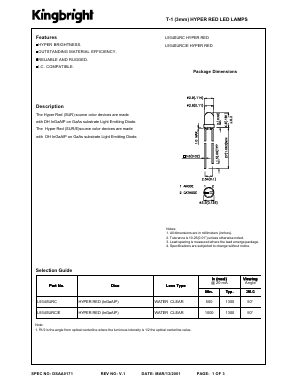 L934SURC Datasheet PDF Kingbright