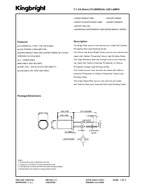 L483HDT Datasheet PDF Kingbright