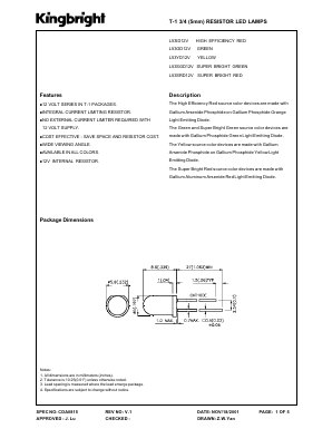 L53GD12V Datasheet PDF Kingbright