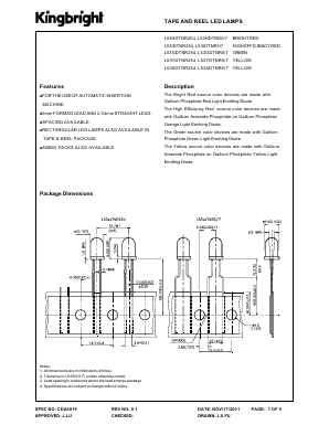 L53ADTNR254 Datasheet PDF Kingbright