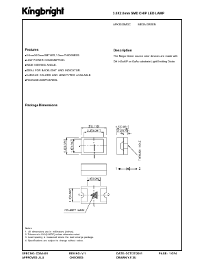 APK3020MGC Datasheet PDF Kingbright