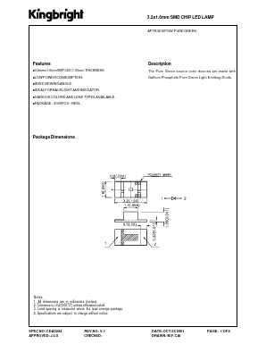 APTR3216PGW Datasheet PDF Kingbright