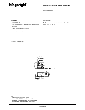 AA3528PBC Datasheet PDF Kingbright