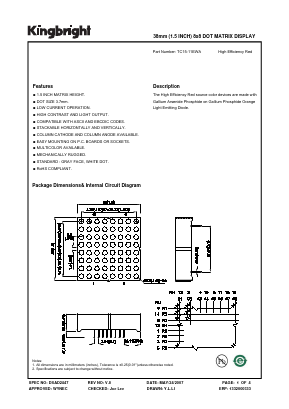 TC15-11EWA Datasheet PDF Kingbright