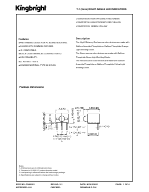 L130WDT/EGW Datasheet PDF Kingbright