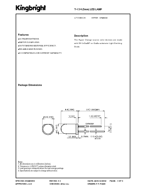 L7113SEC-H Datasheet PDF Kingbright