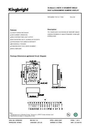 PSC12-11YWA_07 Datasheet PDF Kingbright