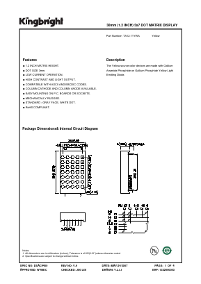 TA12-11YWA_07 Datasheet PDF Kingbright