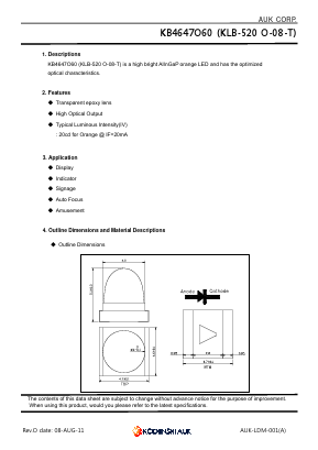 KB520O Datasheet PDF Kodenshi Auk Co., LTD