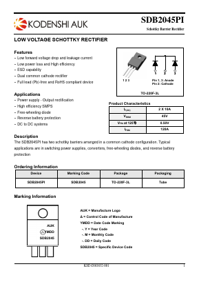 SDB2045PI Datasheet PDF Kodenshi Auk Co., LTD