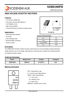 SDB10200DI Datasheet PDF Kodenshi Auk Co., LTD