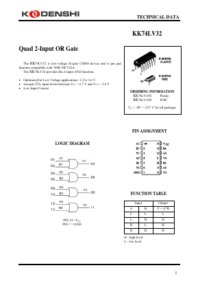 KK74LV32D Datasheet PDF Kodenshi Auk Co., LTD