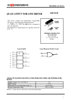 KK74128 Datasheet PDF Kodenshi Auk Co., LTD