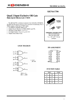 KK74ACT86 Datasheet PDF Kodenshi Auk Co., LTD