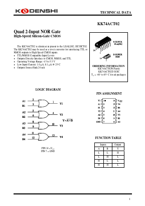 KK74ACT02 Datasheet PDF Kodenshi Auk Co., LTD