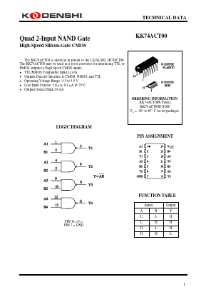 KK74ACT00D Datasheet PDF Kodenshi Auk Co., LTD