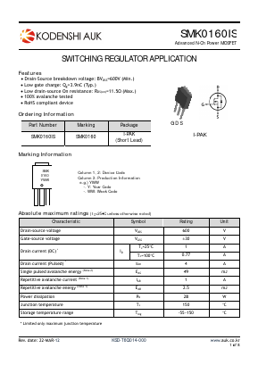 SMK0160IS-1 Datasheet PDF Kodenshi Auk Co., LTD