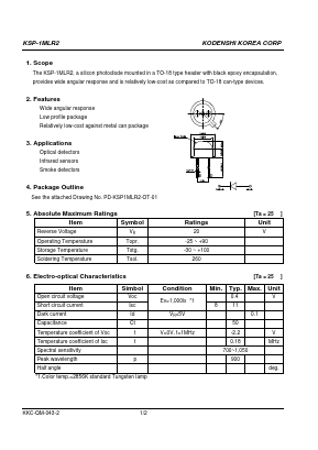 KSP-1MLR2 Datasheet PDF Kodenshi Auk Co., LTD