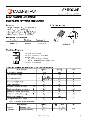 SMK630F Datasheet PDF Kodenshi Auk Co., LTD