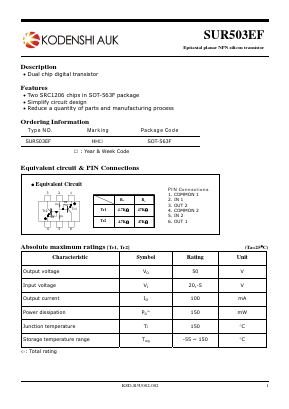 SUR503EF Datasheet PDF Kodenshi Auk Co., LTD