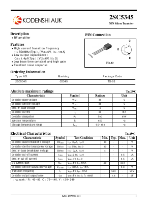 2SC5345 Datasheet PDF Kodenshi Auk Co., LTD