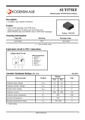 SUT575EF Datasheet PDF Kodenshi Auk Co., LTD