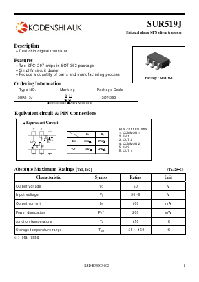 SUR519J Datasheet PDF Kodenshi Auk Co., LTD