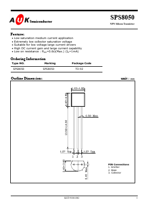 SPS8050 Datasheet PDF Kodenshi Auk Co., LTD