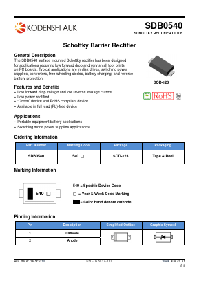 SDB0540-1 Datasheet PDF Kodenshi Auk Co., LTD