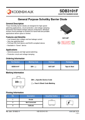 SDB3101F Datasheet PDF Kodenshi Auk Co., LTD