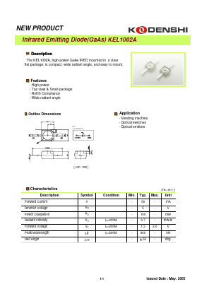 KEL1002A Datasheet PDF Kodenshi Auk Co., LTD