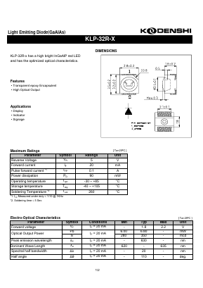 KLP-32R-X Datasheet PDF Kodenshi Auk Co., LTD