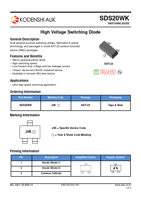 SDS20WK Datasheet PDF Kodenshi Auk Co., LTD