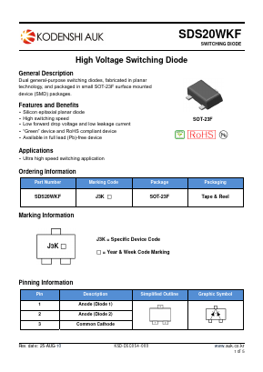 SDS20WKF Datasheet PDF Kodenshi Auk Co., LTD