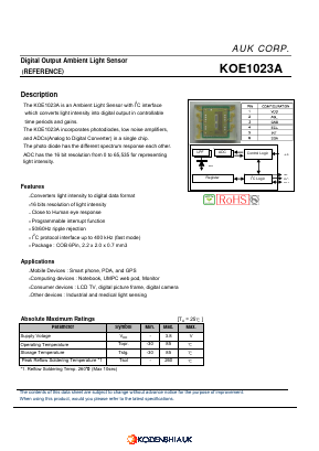 KOE1023A Datasheet PDF Kodenshi Auk Co., LTD