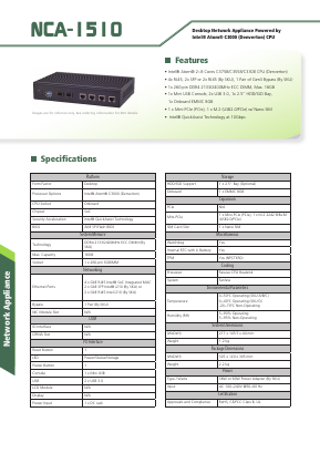 NCA-1510 Datasheet PDF Lanner All Rights Reserved.