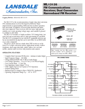 ML13135 Datasheet PDF LANSDALE Semiconductor Inc.