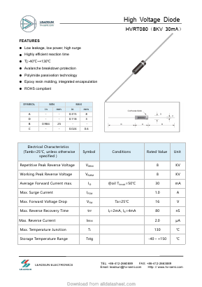 HVRT080 Datasheet PDF Anshan Leadsun Electronics Co., Ltd