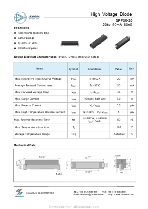 SPF05-20 Datasheet PDF Anshan Leadsun Electronics Co., Ltd