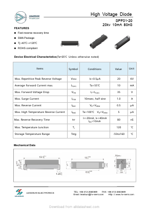 SPF01-20 Datasheet PDF Anshan Leadsun Electronics Co., Ltd