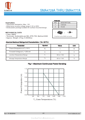 SMA4729A Datasheet PDF Shanghai Leiditech Electronic Technology Co., Ltd