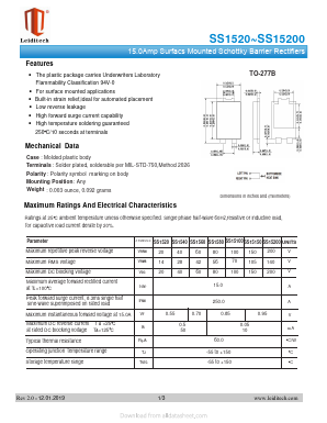 SS1580 Datasheet PDF Shanghai Leiditech Electronic Technology Co., Ltd