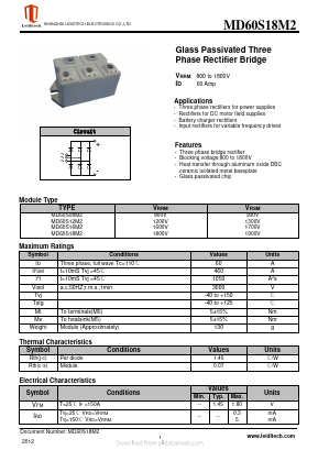 MD60S18M2 Datasheet PDF Shanghai Leiditech Electronic Technology Co., Ltd